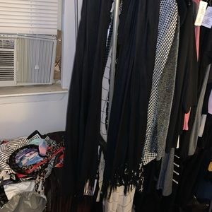 Black scarf monogrammed with a J